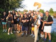 The Vicars and Nuns of the Order of St Radegund celebrate victory at the Beer Tree (complete with the ancient relic - the Drawers of St Radegund)