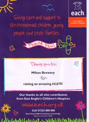 Receipt from Milton Children's Hospice in 2019